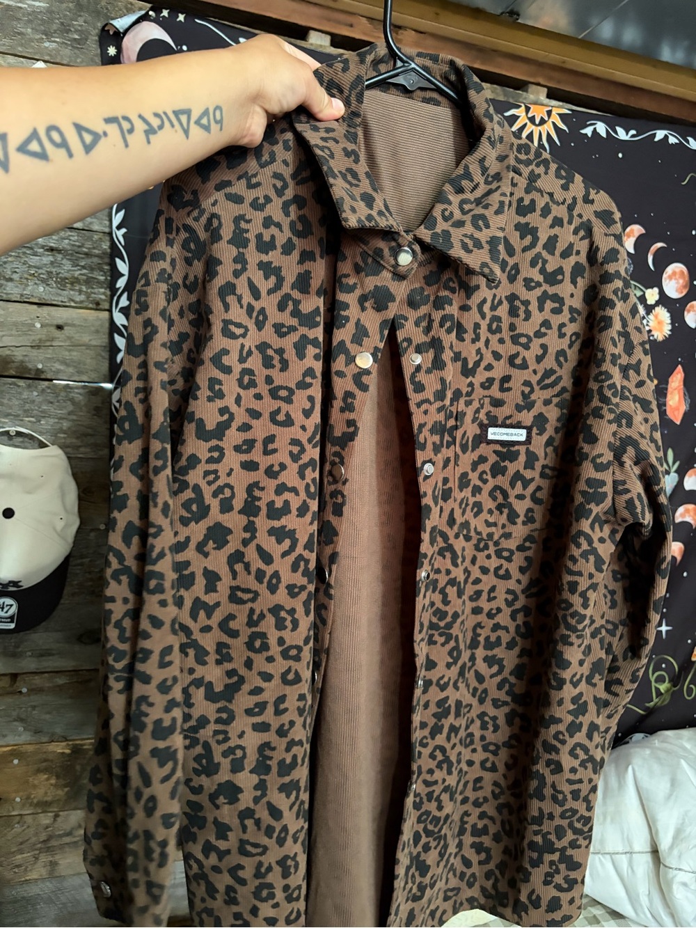Leopard Print Brown Women's Jacket - Casual Button-Up Coat